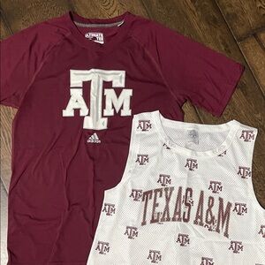 adidas Maroon and White Texas A&M Tee & Mesh Tank